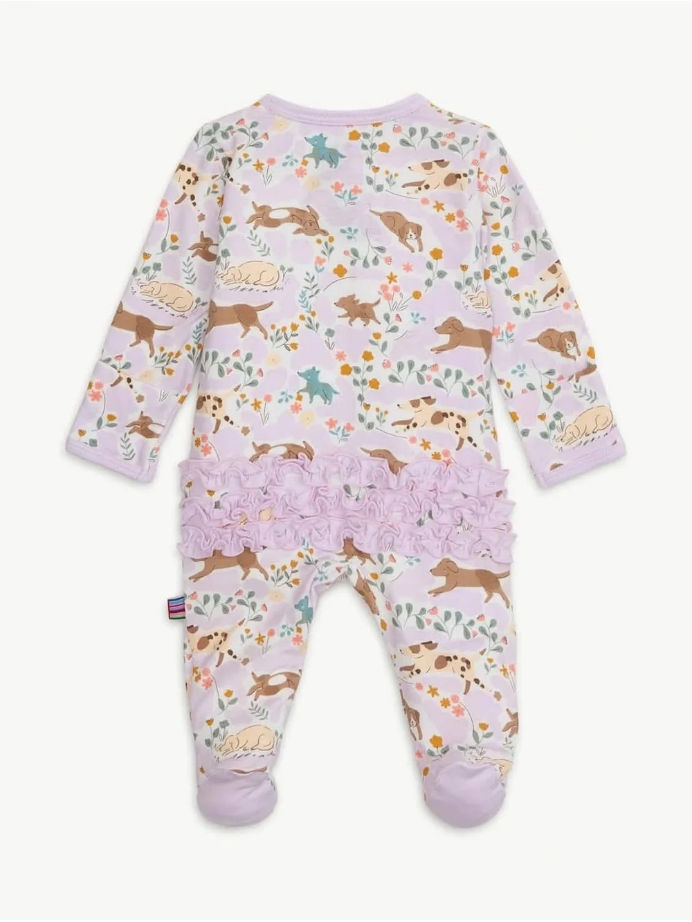 NWT  Magnetic Me Lavender Puppy Print Footie with Pastel Accents Sz 0-3M